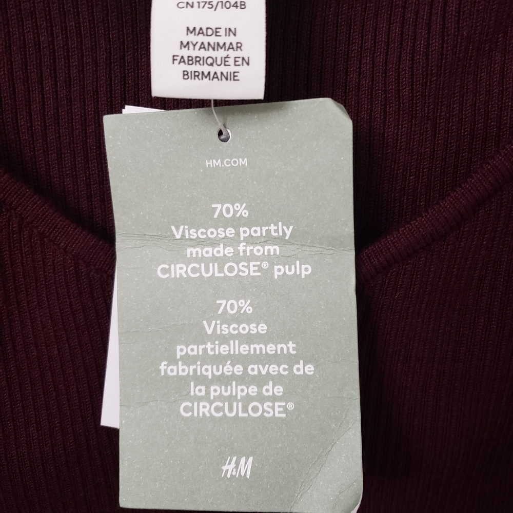 H&M Women's Burgundy Off-Shoulder Top Size: L - Picture 5 of 5